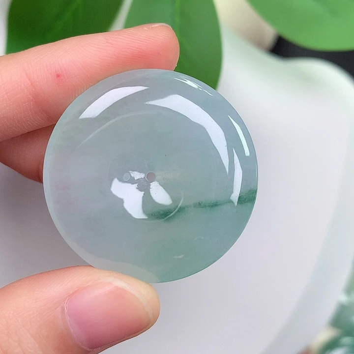 翡翠未镶嵌颈饰平安扣 32.8-5.7mm