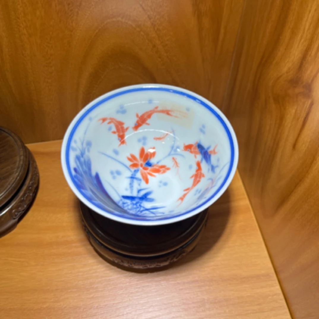 熙工坊 陶瓷手绘主人杯 青花釉里红荷韵荷叶杯全手工景德镇高温瓷