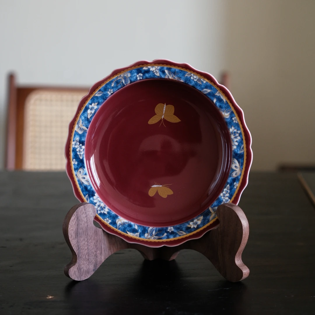 【所谓】酒红壶承 直径16.5（XT015）