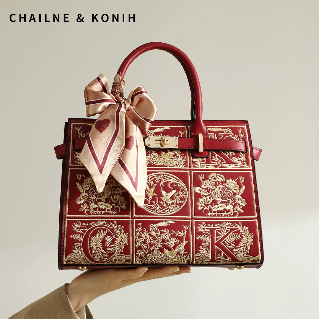 国风婚包女妈妈包2025新款结婚中年手提包大气喜婆婆婚宴红色包包