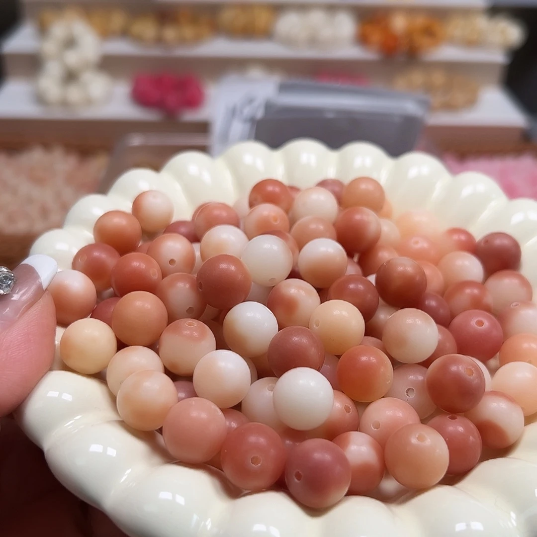 手串菩提根/象牙果卡12粉飘圆130颗