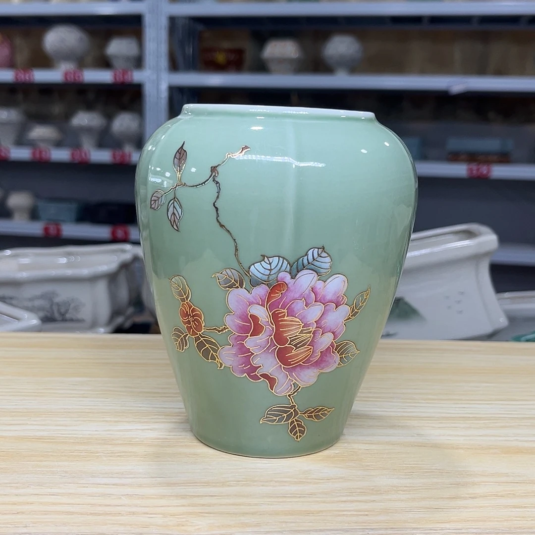 陶瓷绿植多肉微瑕花盆口径7.5*14无孔
