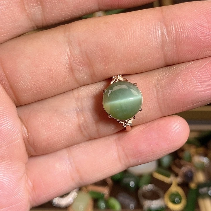 【闪购商品】未镶嵌戒指和田玉（碧玉）