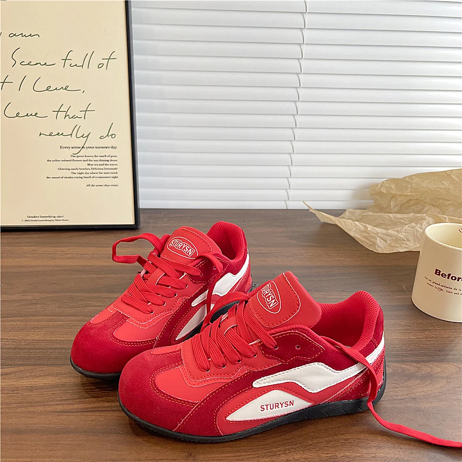 港风情侣软底休闲阿甘鞋女2025夏季德训鞋复古运动休闲赛车鞋男潮