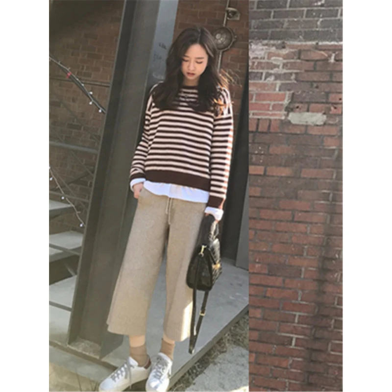 肉完  ROUWANBABY2024秋冬新款遮肉显瘦宽松针织女裤子女冬171211