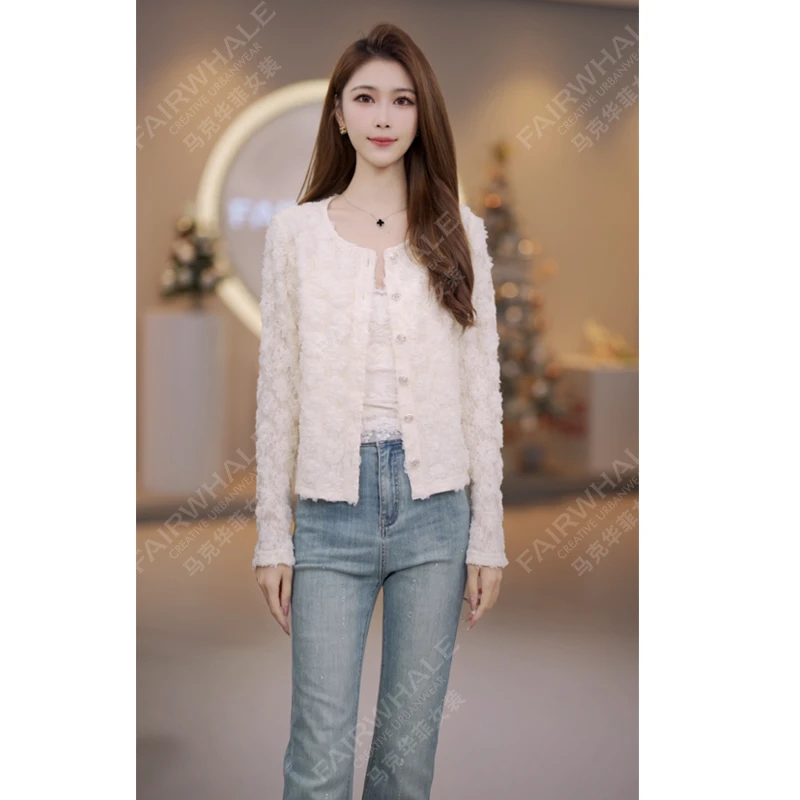 女装春季新中式提花小香风短款时尚休闲外套设计感