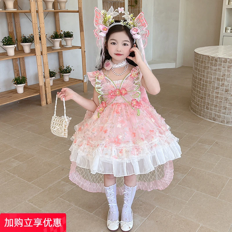 女童连衣裙夏装洋气新款礼服儿童洛丽塔公主裙宝宝蓬蓬纱吊带裙子