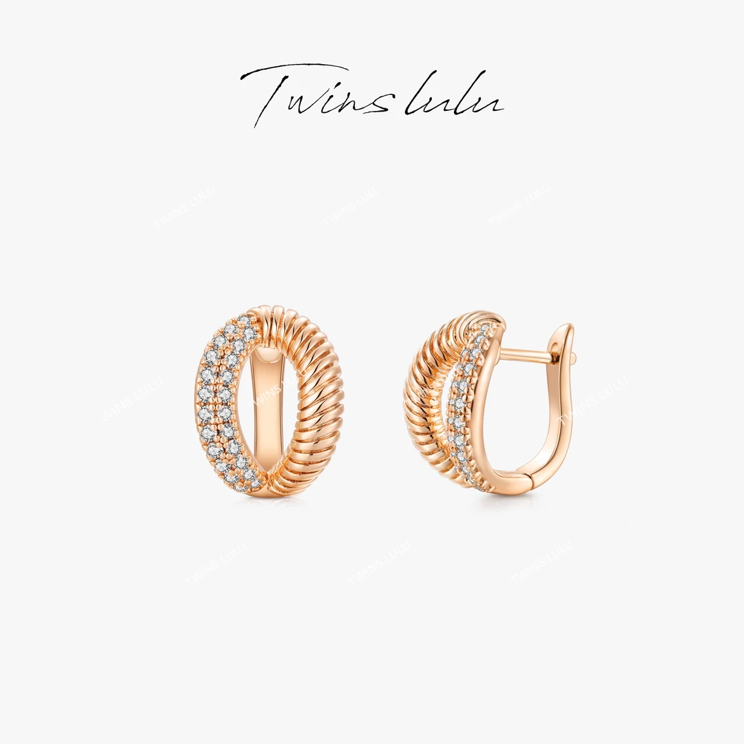 TWINS LULU 流光风 秋上新礼物小众耳饰甜酷感肌理纹耳环TSL2261