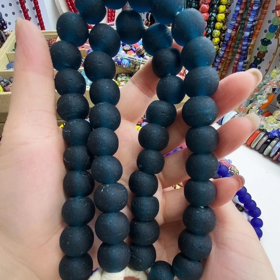 琉璃颈饰尼泊尔磨砂老皮084