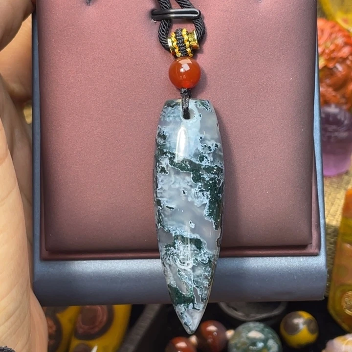 玛瑙/玉髓未镶嵌珠宝奇石尚品天然水草手工打磨抛光888