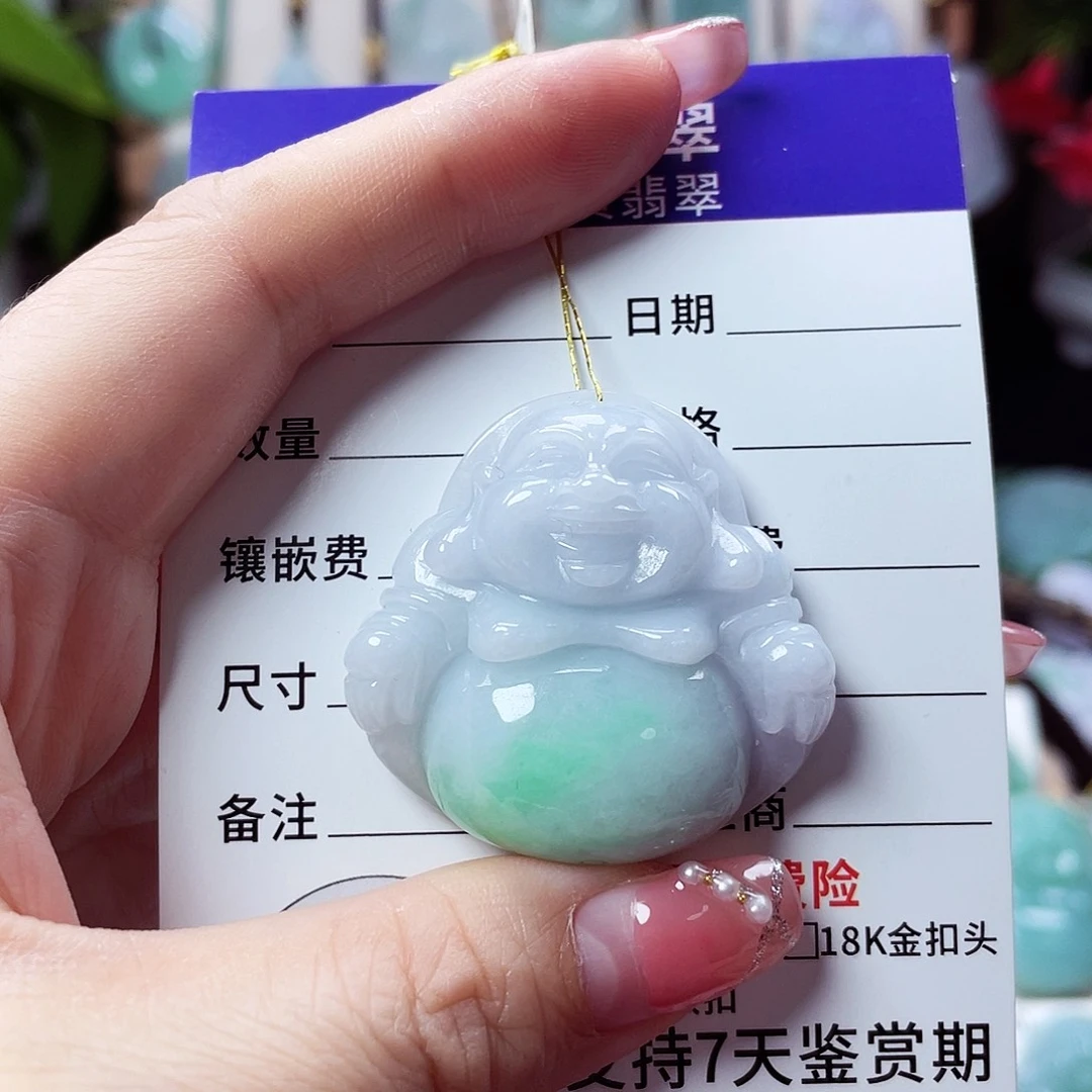 翡翠未镶嵌颈饰佛公16