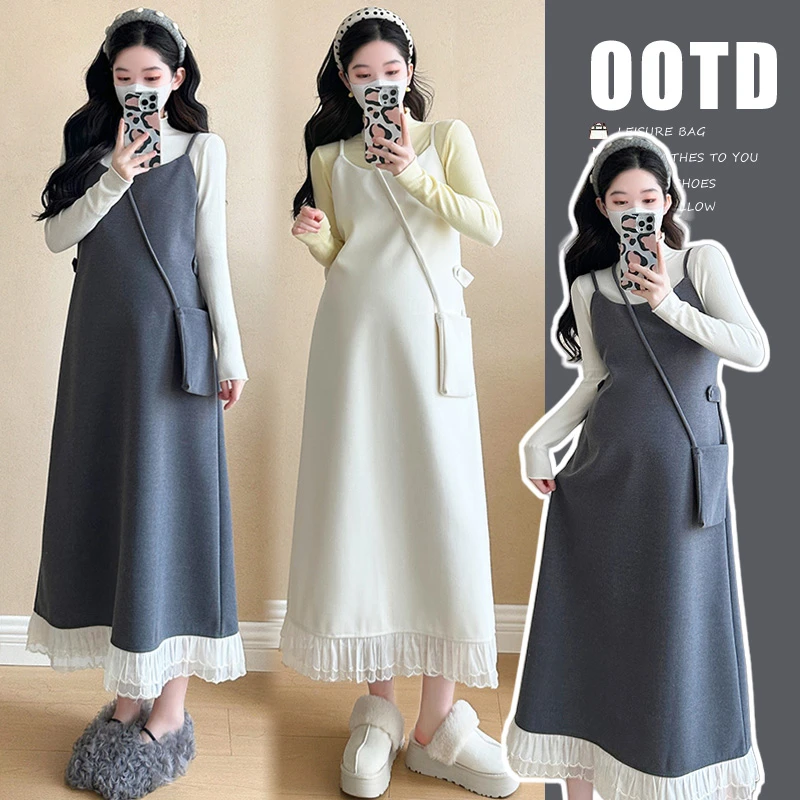 【颜若兮】2025秋冬新品上衣+韩版背带裙洋气