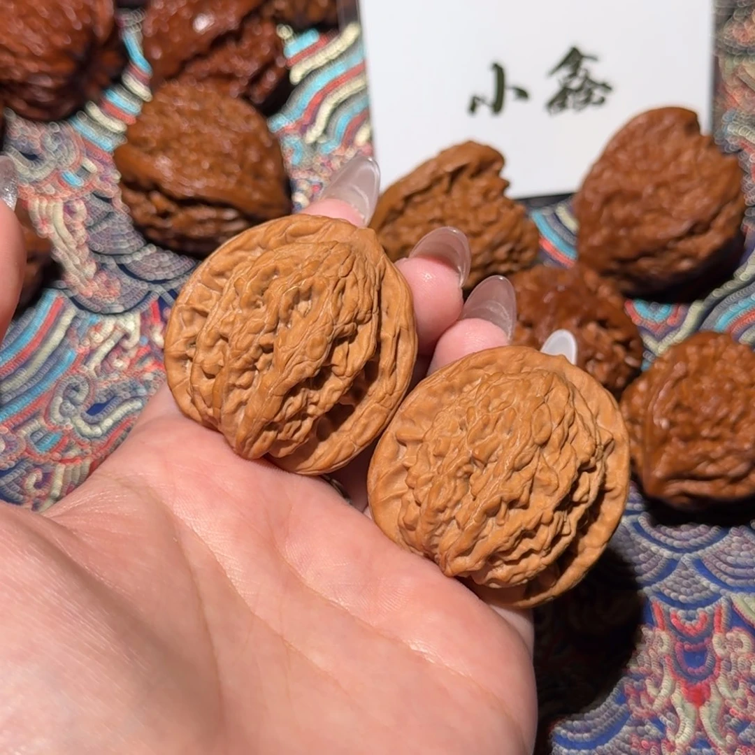 核桃把件151号40麦穗虎头文玩核桃