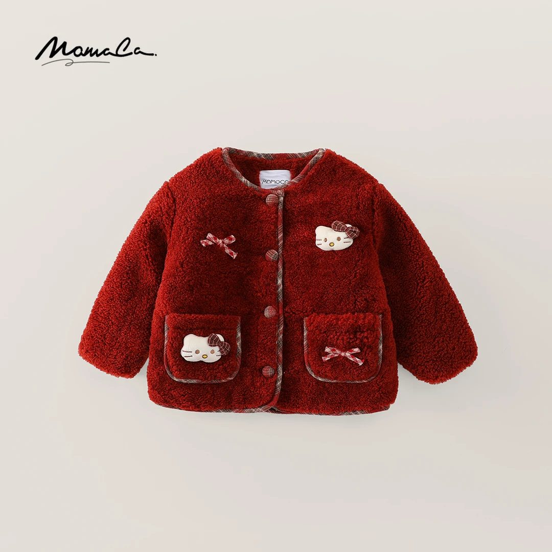MOMOCO冬季女童时尚韩系毛毛外套夹棉保暖毛毛上衣77820123003