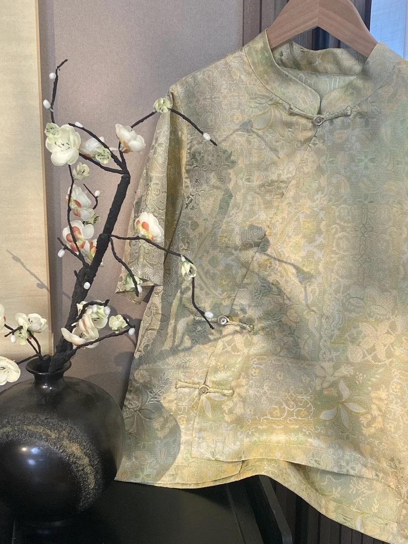 【三马杭罗短袖】薄款新中式防晒夏季女外套古风印花日常服装