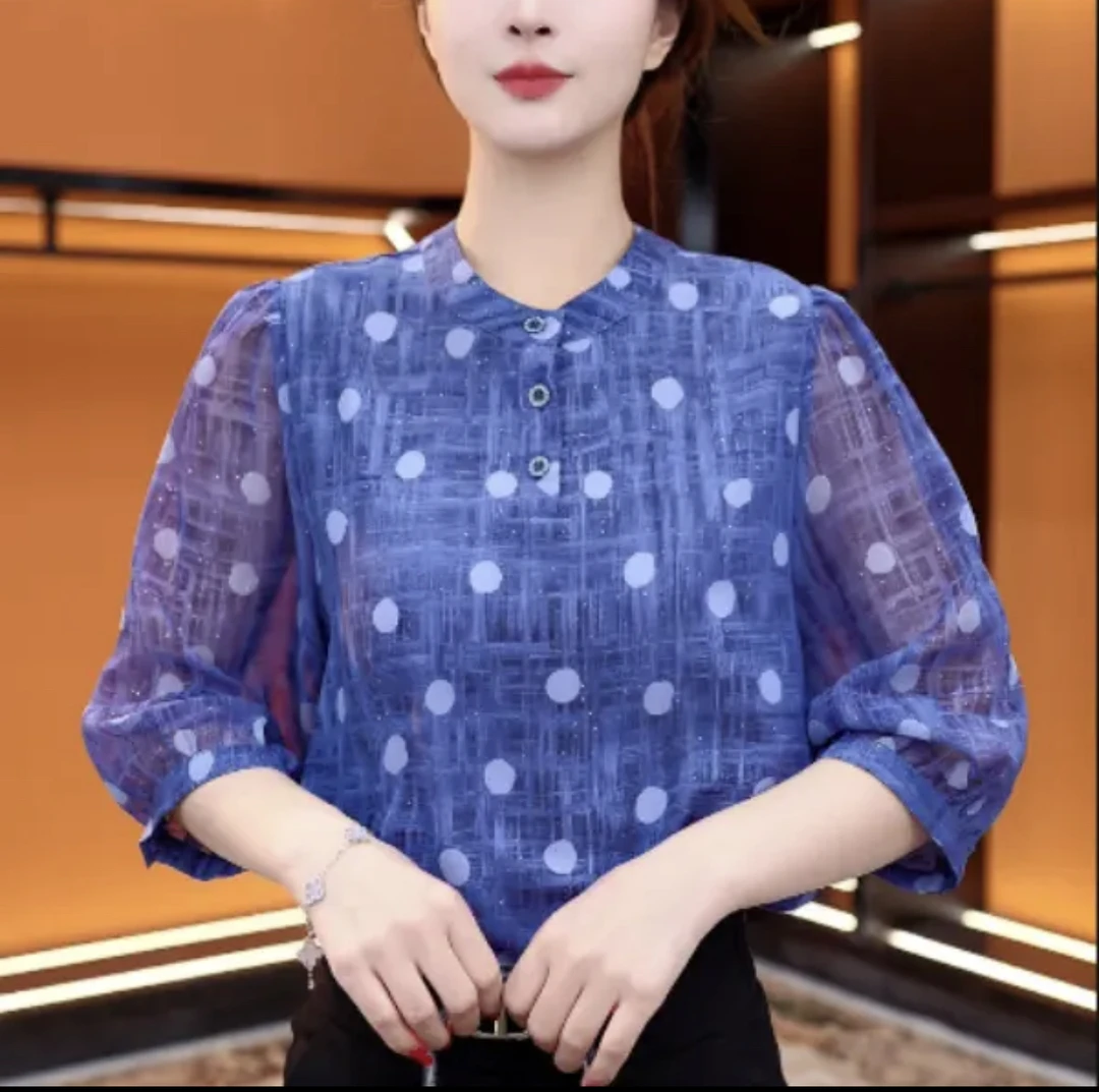 2025新款小衫洋气衣服套头衬衫短袖女上衣打底时尚2589