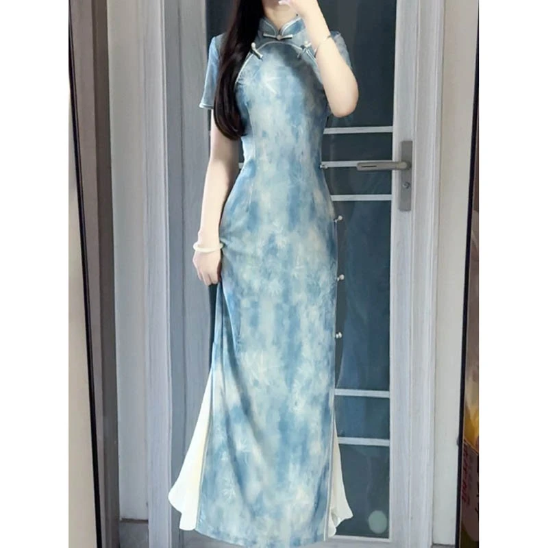 旗袍2025新款新中式年轻款少女高级感日常改良青花瓷百搭修身夏季