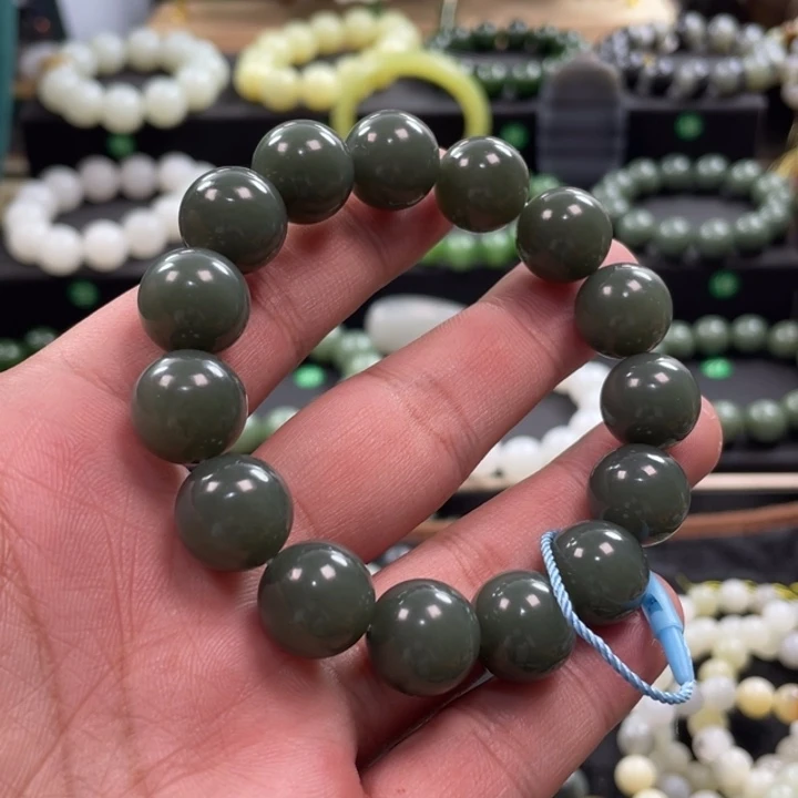 手链未镶嵌和田玉新疆且末蓝卡14圆珠