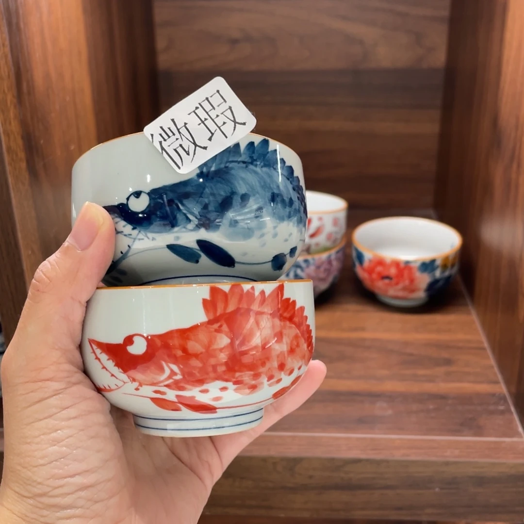 釉下手绘茶具微瑕
