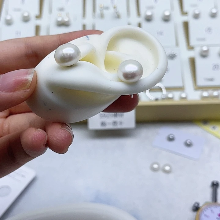 淡水珍珠耳饰银S925镶嵌穗*?