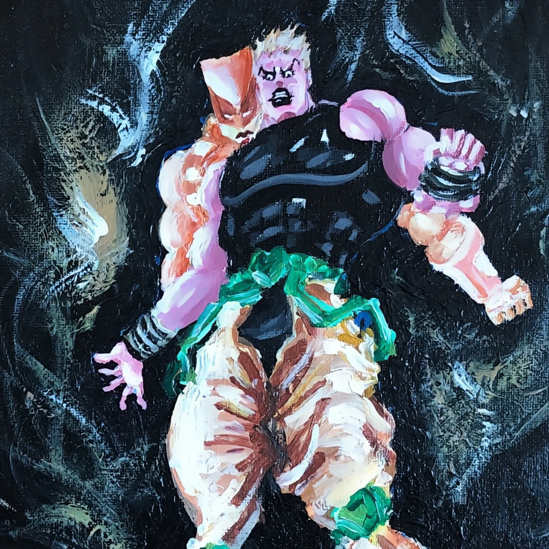 JOJO的奇妙冒险丙烯油画布装饰画（含画框32×42厘米）