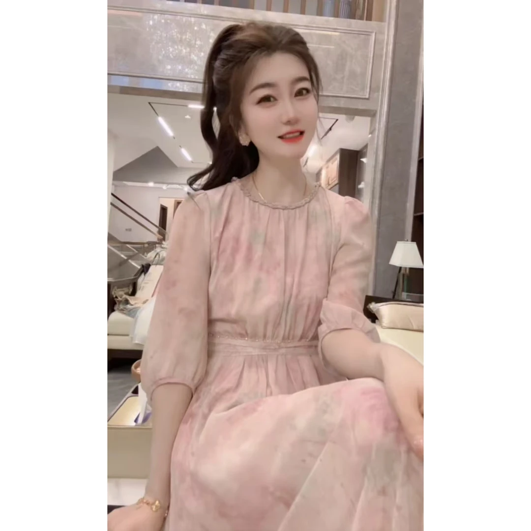 『粉系千金L』设计显瘦百搭时尚连衣裙1249