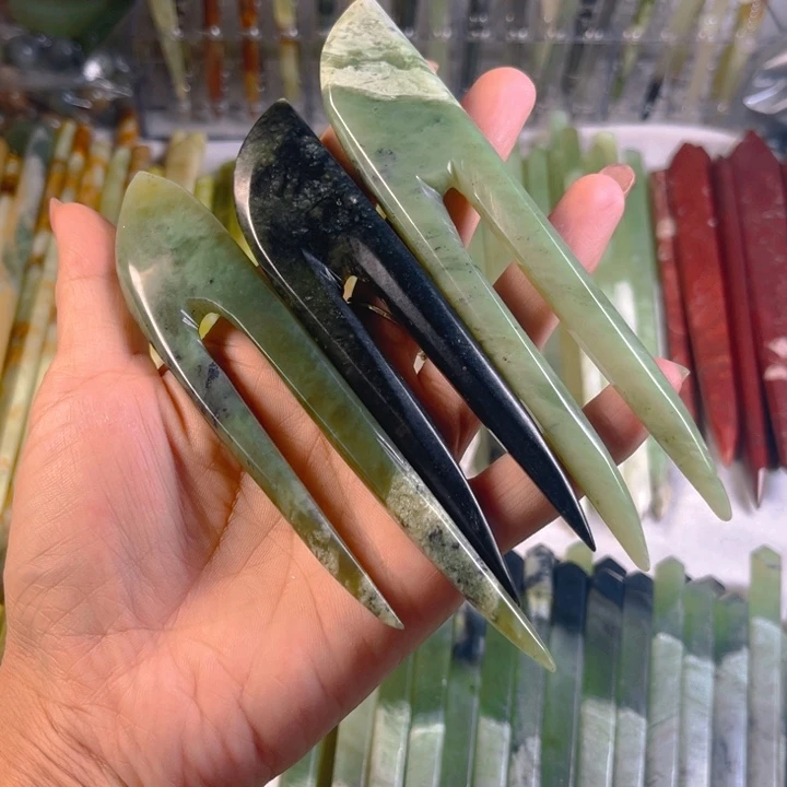 未镶嵌蛇纹石玉发簪