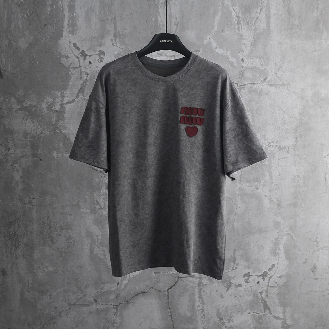 【爱心出击】夏季新款撞色字母爱心贴布经典T恤 CP017