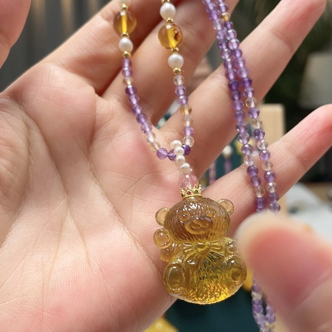 未镶嵌蓝珀裸石蓝珀吊坠