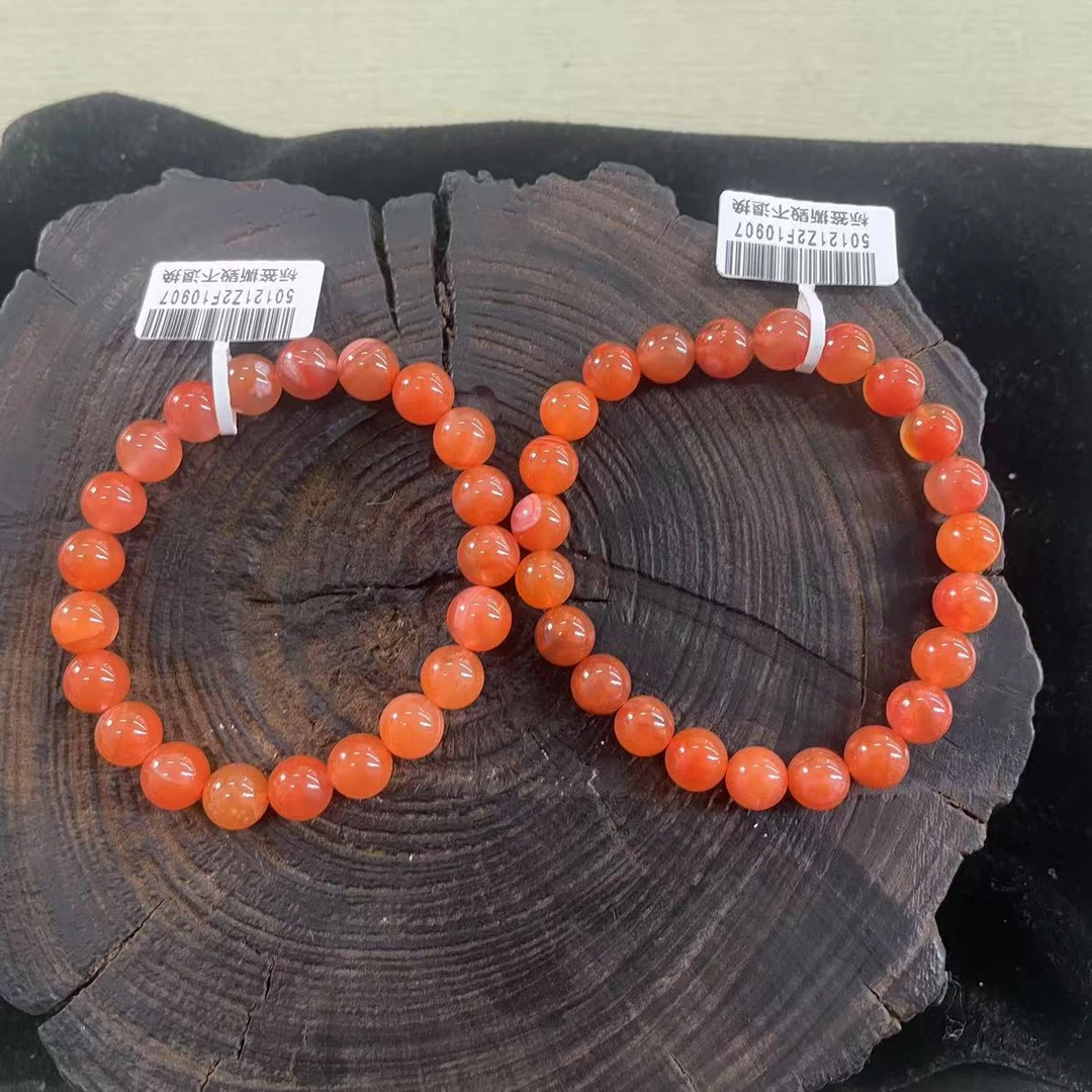 原矿无优化保山南红冷水河7-8mm单圈手串多样性发一