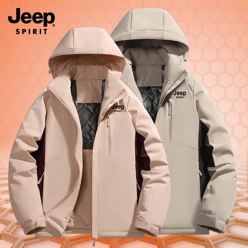 JEEP SPIRIT吉普秋冬户外冲锋衣男女石墨烯棉服加棉户外套