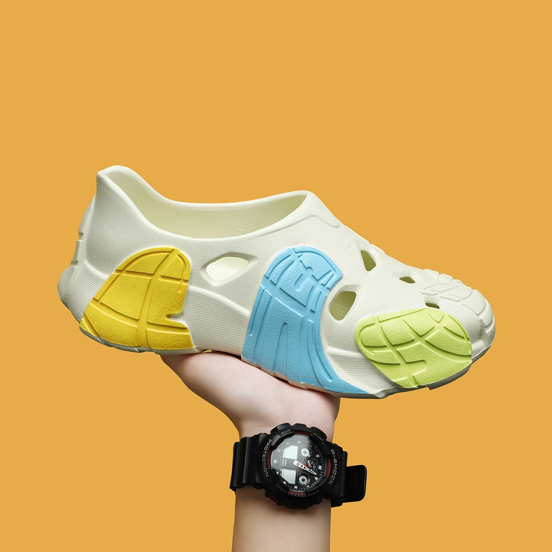 夏季男士外穿潮流厚底增高减震防滑耐磨透气包头休闲洞洞凉拖拖鞋