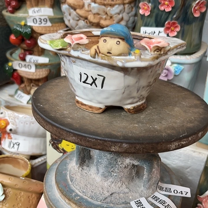 紫砂花盆粗陶材质多肉花盆