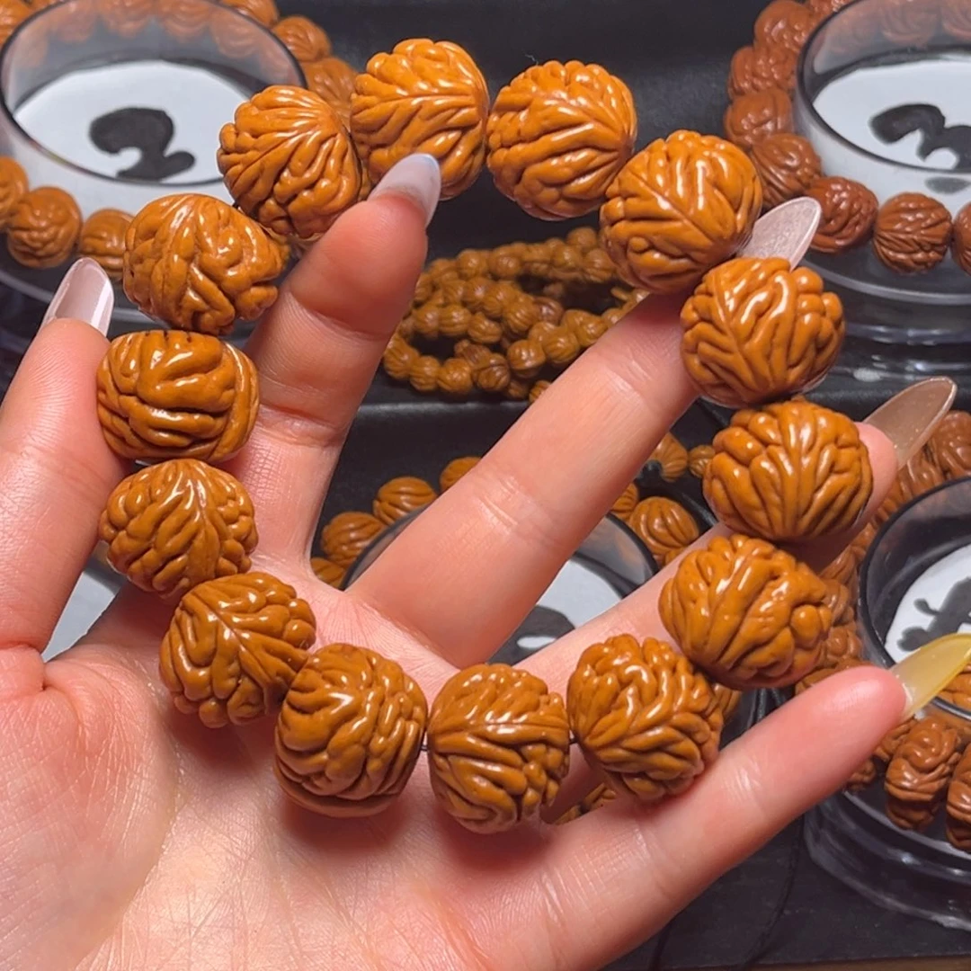 桃核手串穿****烟桃核单圈