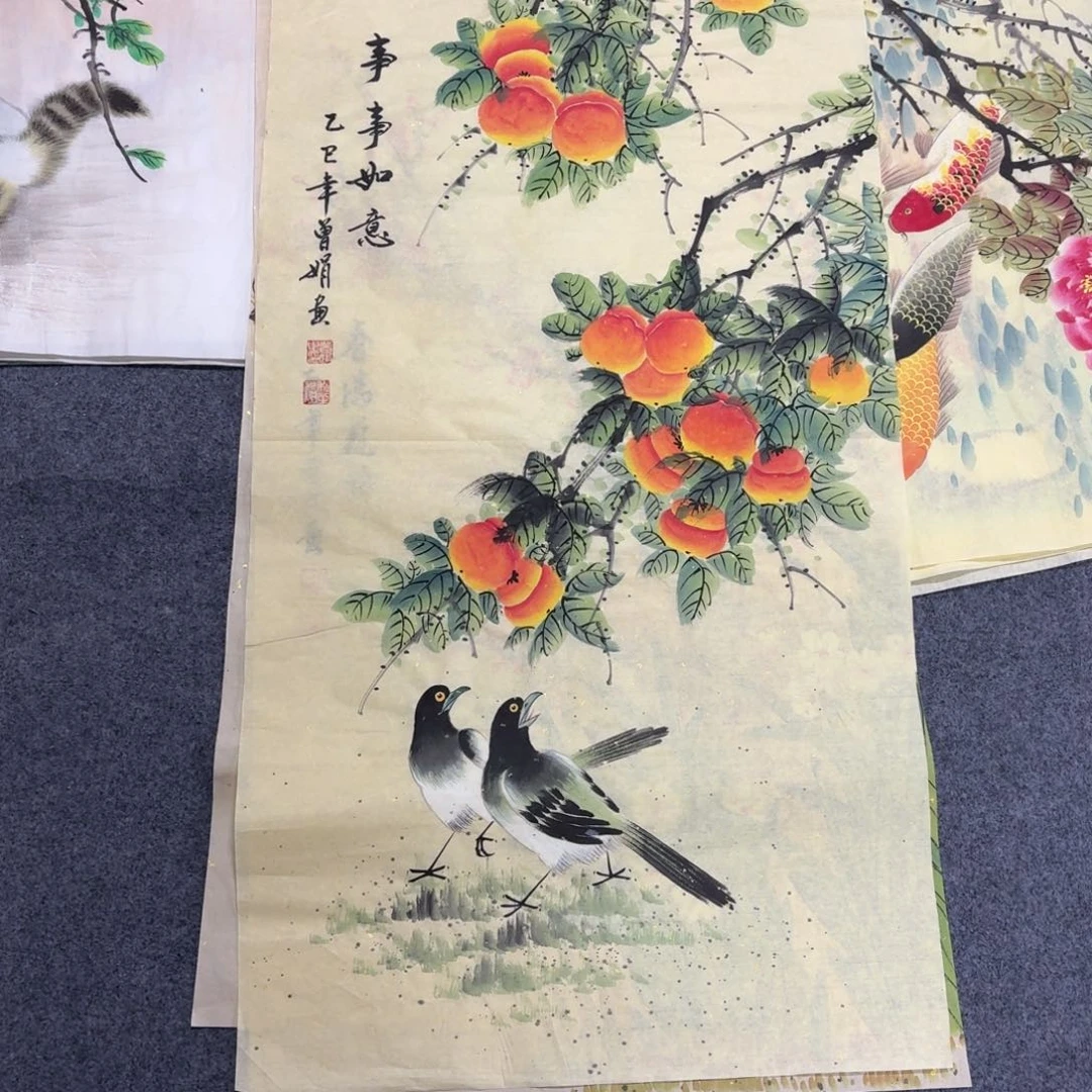 国画100×50精品手绘画画画