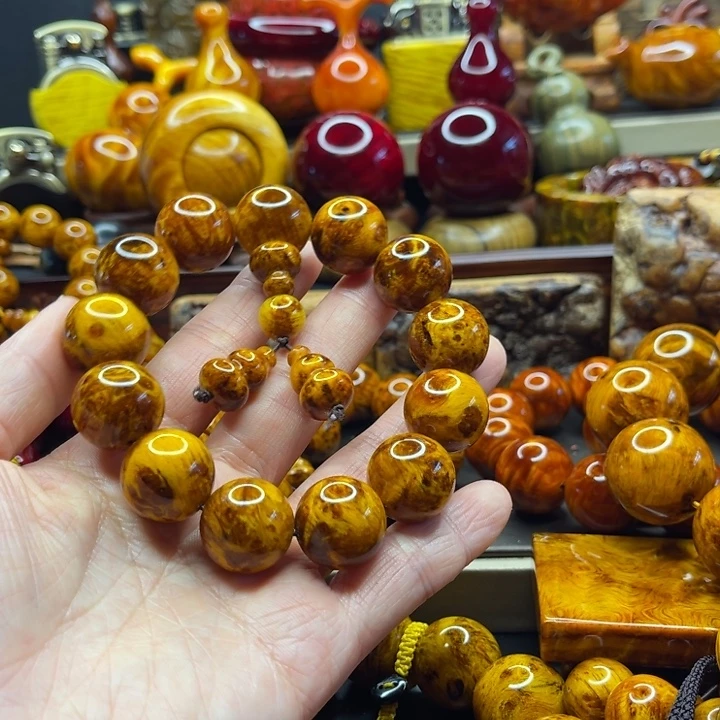 雷击木琥珀木手串