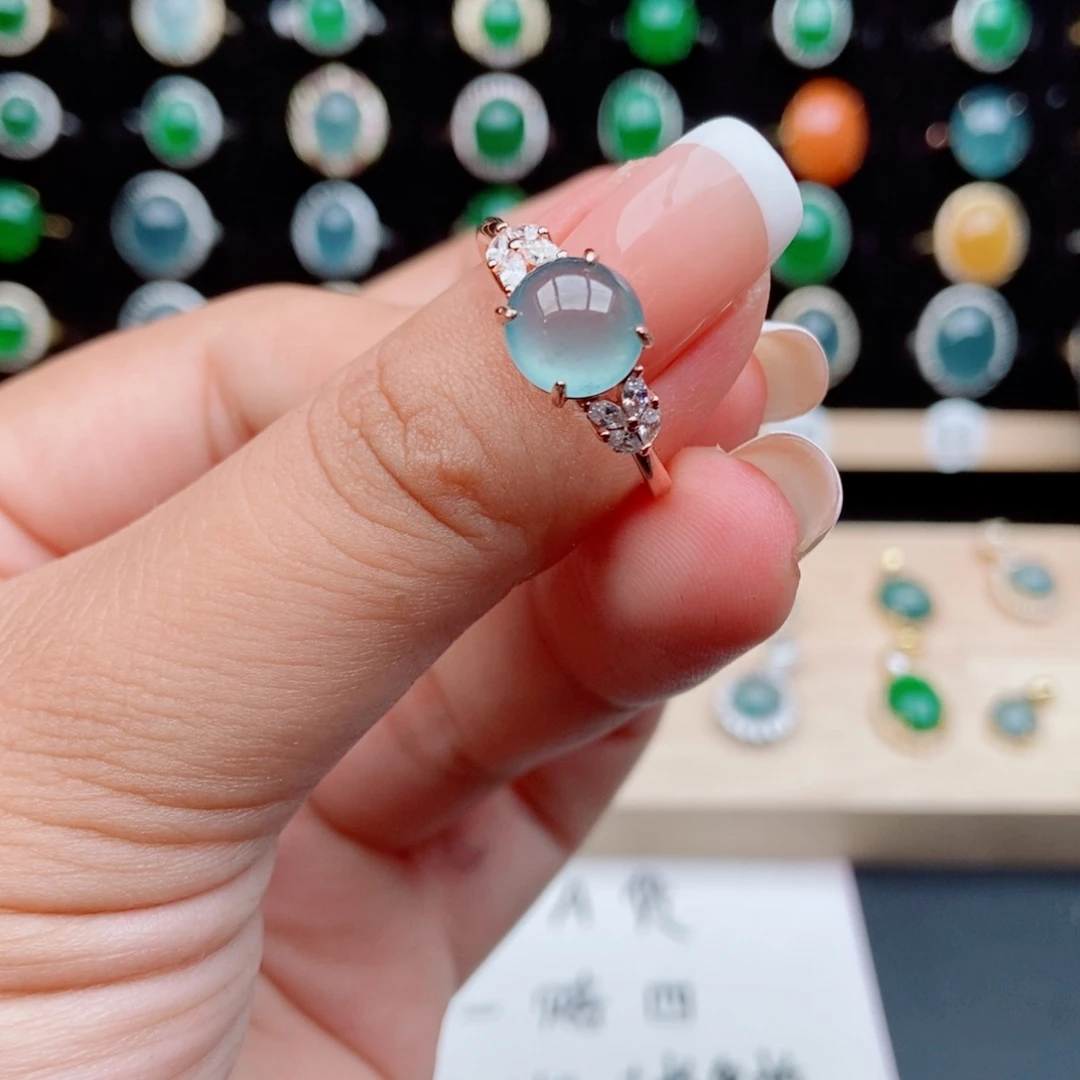 翡翠银S925镶嵌戒指30