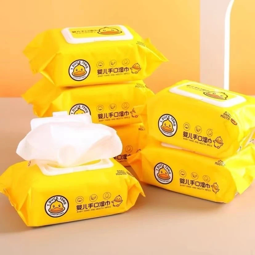 （助力专属）手口湿巾纯水湿巾小黄鸭湿巾60抽家庭装
