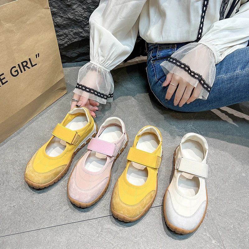 母亲节妈妈鞋欧货2025新款欧若风送妈妈女鞋厚底魔术贴玛丽珍