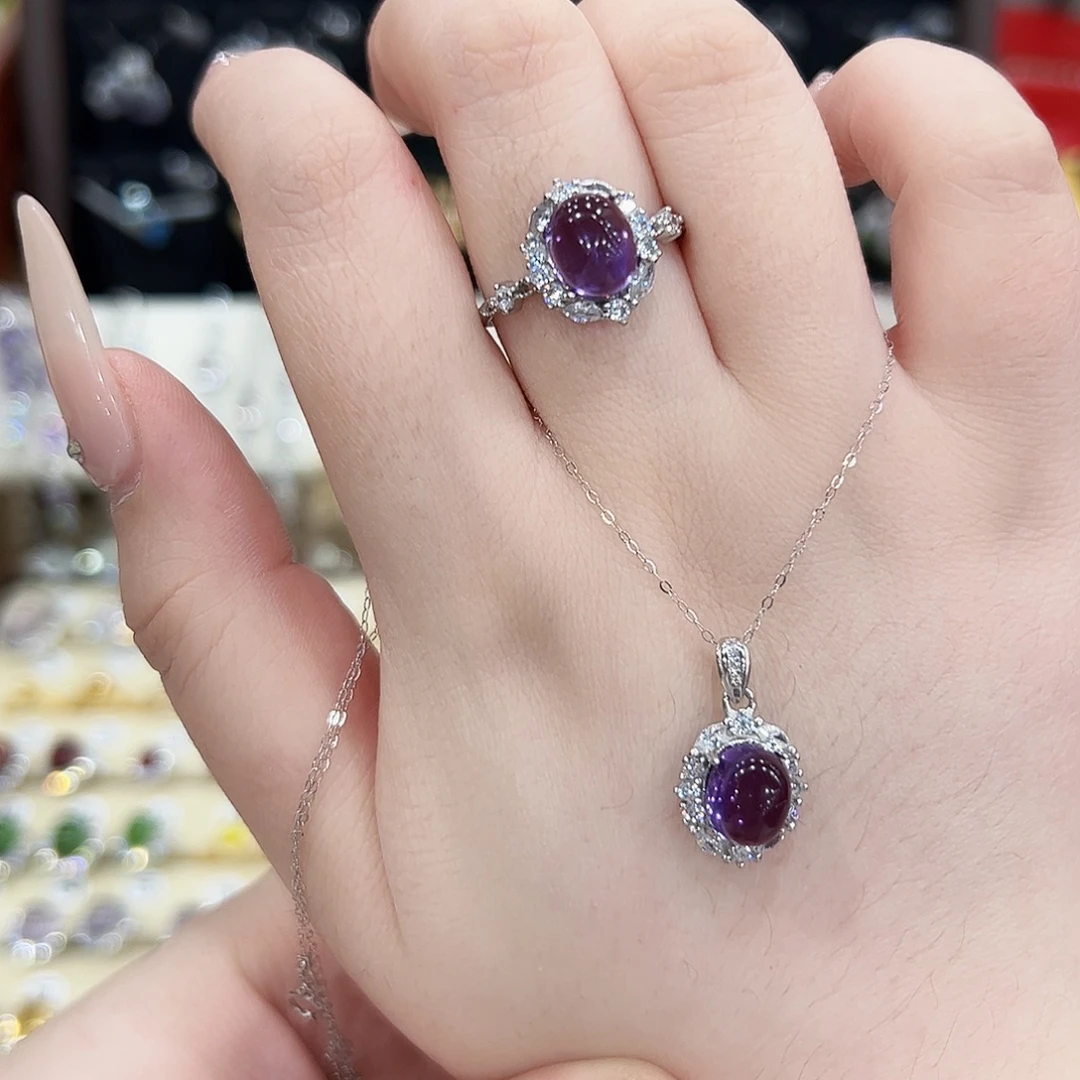 雪***人水晶戒指银S925镶嵌