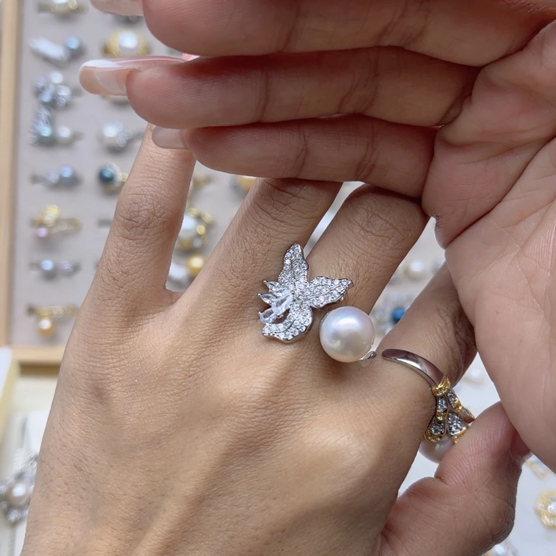 土***.淡水珍珠戒指合金