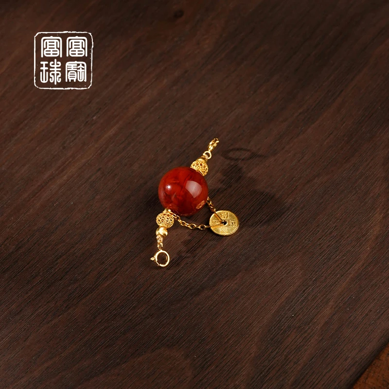 【温厚】富富珠宝 南红18k金百搭吊坠 赠绳（天然珠宝多样性发）