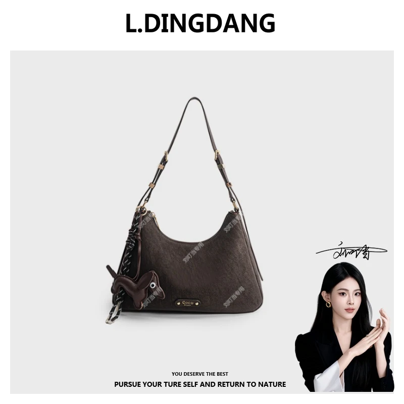 【刘叮当甄选】通勤风斜挎款卡包耐磨内胆包女士单肩包托特包F-403