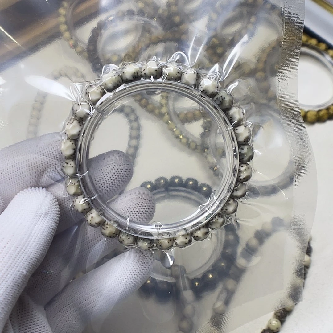 星月菩提手串8改手工无相正月大留白玉化料