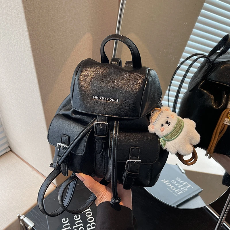 艾米兔女包2025新款简约百搭轻便手提包休闲时尚质感纯色双肩包