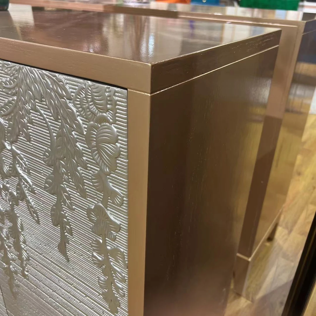 紫藤花开美式复古灰色六斗玄关别墅客厅极简门厅玄关柜