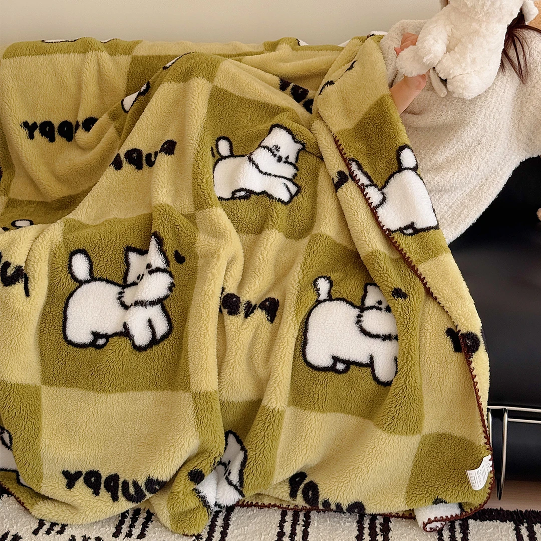 ins毛毯午睡盖毯办公室空调毯沙发毯小毯子加厚冬季牛奶绒披肩毯