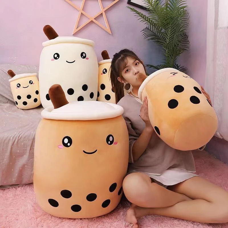 创意奶茶杯毛绒玩具可爱玩偶毛绒绒公仔抱枕睡觉生日礼物送女生