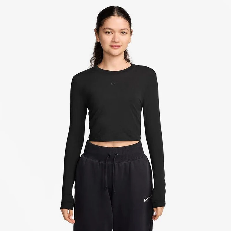 Nike/耐克女子春季新款长袖T恤运动休闲圆领高腰修身打底衫HF5323