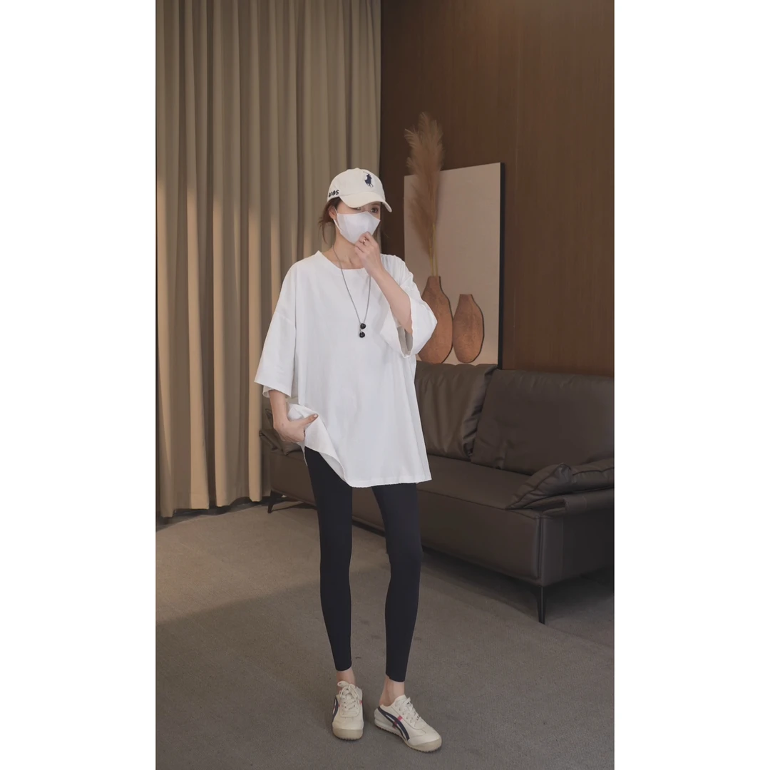 硕哥2025全新宽松休闲时尚潮流气质显瘦割破宽松大版型棉T 22720